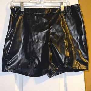 Faux leather shorts